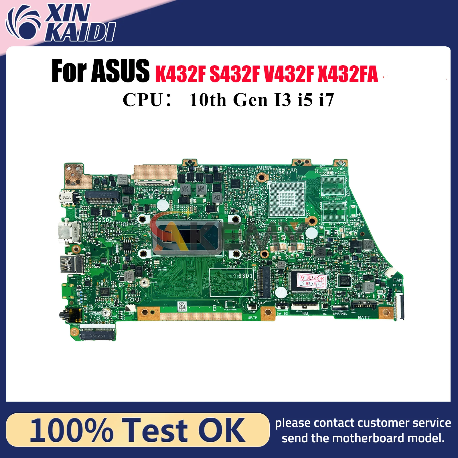 

X432FA Материнская плата для ноутбука ASUS VivoBook V432F X432FAC X432FL X432FA X432F S432F K432F X432FLC Материнская плата с 10-го поколения I3 i5 i7