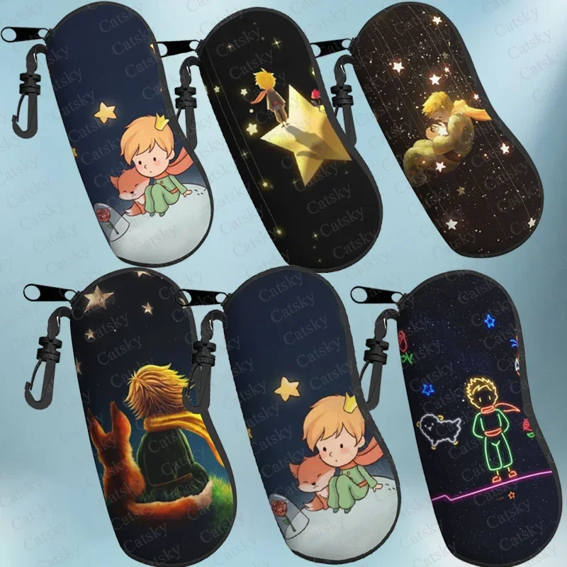 Little Prince anime Cartoon Glasses Case Print Travel Zipper Sunglasses Bag Classic Men Ladies Storage Glasses Bag