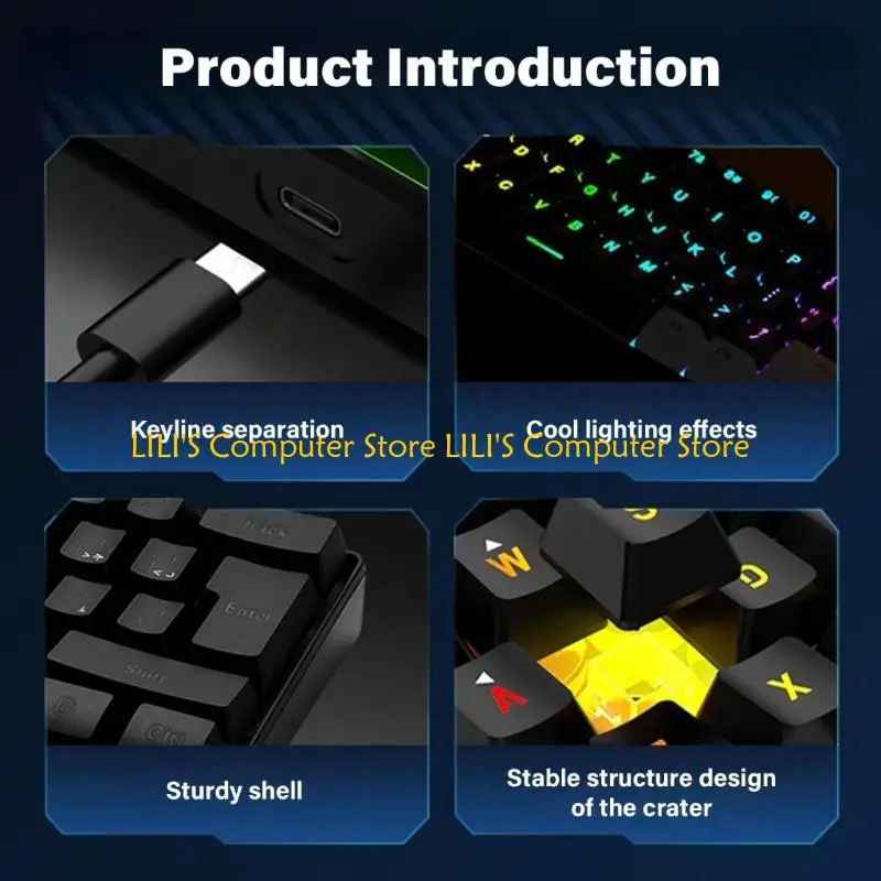 

A52B Gaming Mechanical Keyboard 61 клавишные клавиши Cooled Office Offic