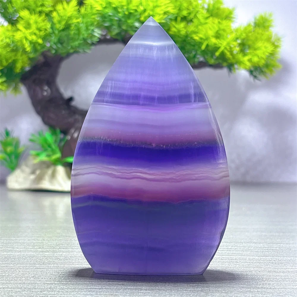 Violet Line Fluorite Free Form Natural Crystal Home Decoritems Room decor Luck Quartz Stone Garden Reiki Healing Energy Love