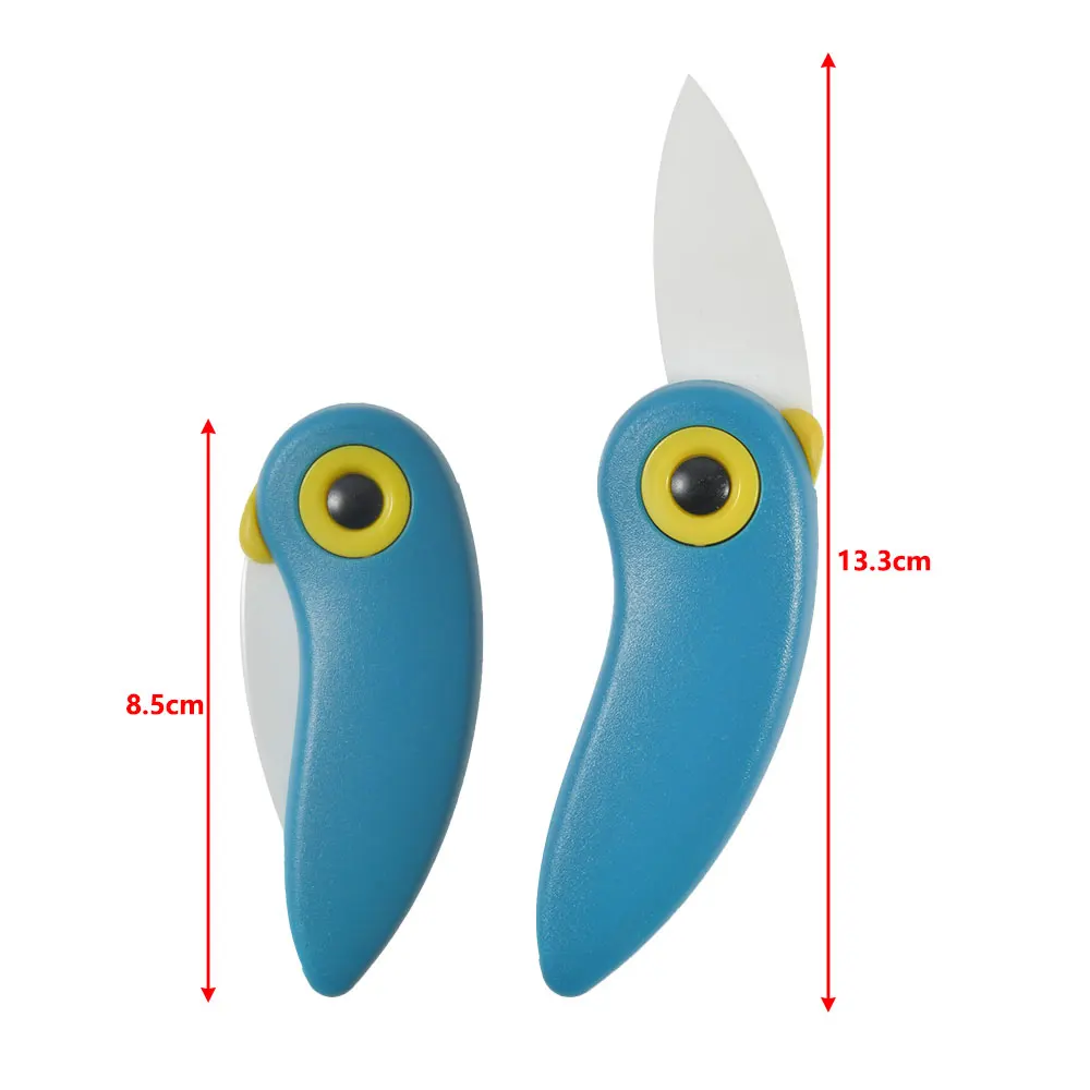 Portable Mini Ceramic Bird Knife Pocket Folding Knife Creative Knife Vegetable Kitchen Tool Cute Parrot Knife