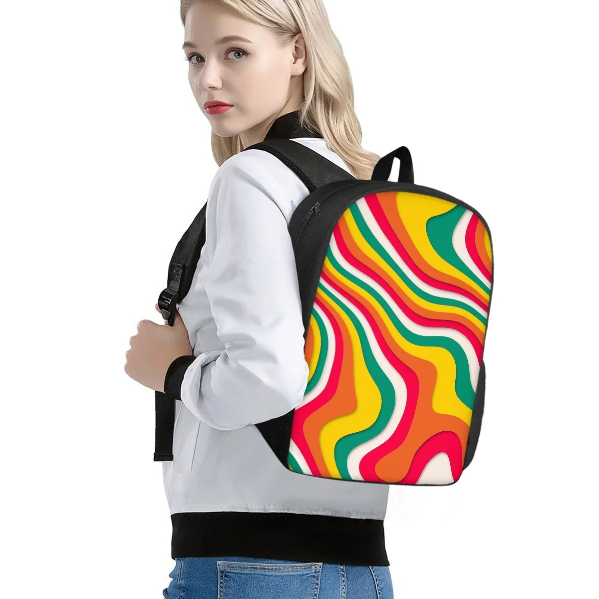 15 "plecak dla dzieci przedszkole Bookbag moda linia drukuj tornister w torba do szkoły podstawowej dla dziewcząt chłopców dzieci Bookbag prezent