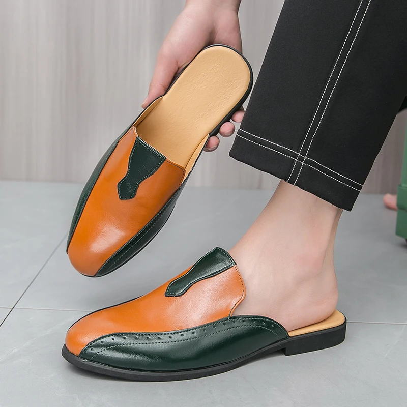 

Повседневные мужские полутапочки. Классическая мода и британский стиль. Вечеринка и ночной клуб. Досуг. Уличная прогулка. -47 Повседневная обувь.