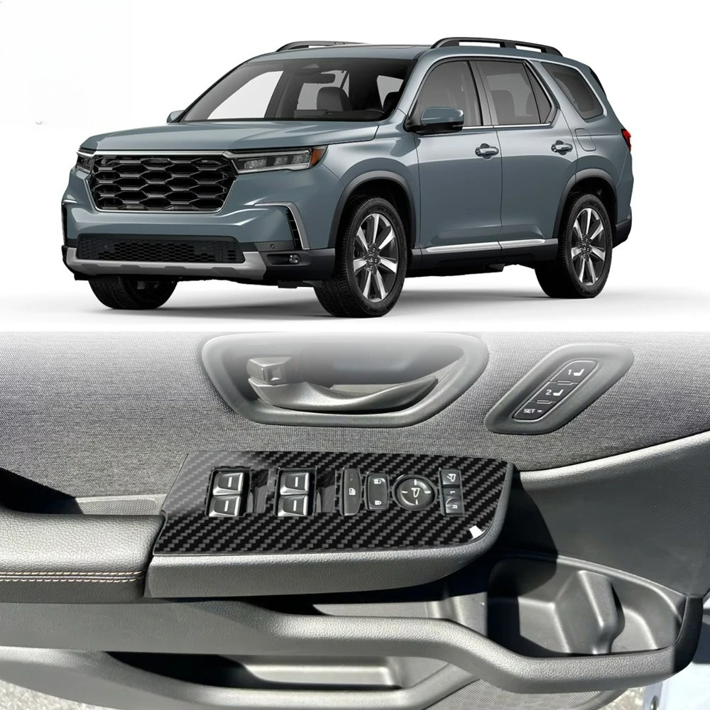 

For Honda Pilot 2023 2024 2025 2026 interior door armrest window lift switch button cover trim ABS car accessories 4pcs