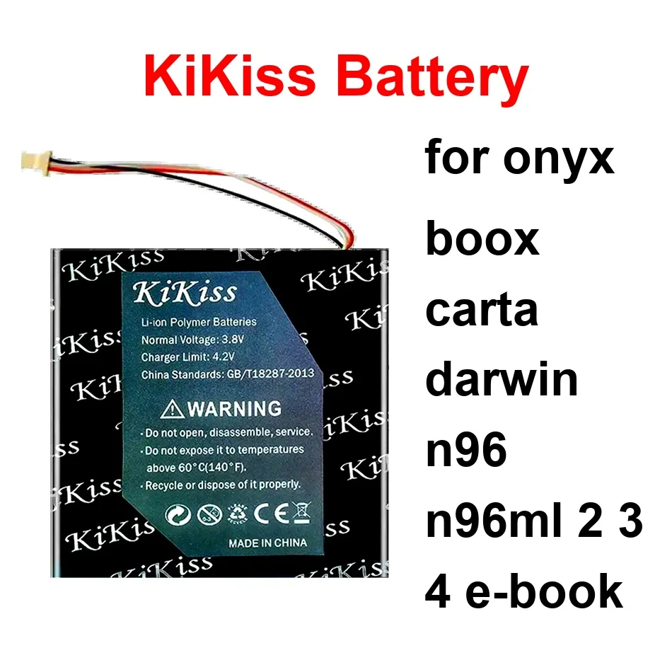 

Battery Reliable Power 3700-4800Mah For Onyx Boox Carta Darwin N96 N96ml 2 3 4 E-Book