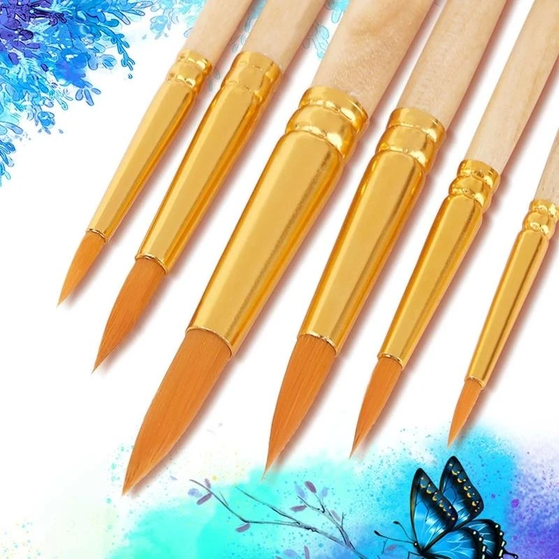 Y5LB Künstler-Pinsel-Set, rund, spitz, flach, für Kopf, für Leinwand, Brett,