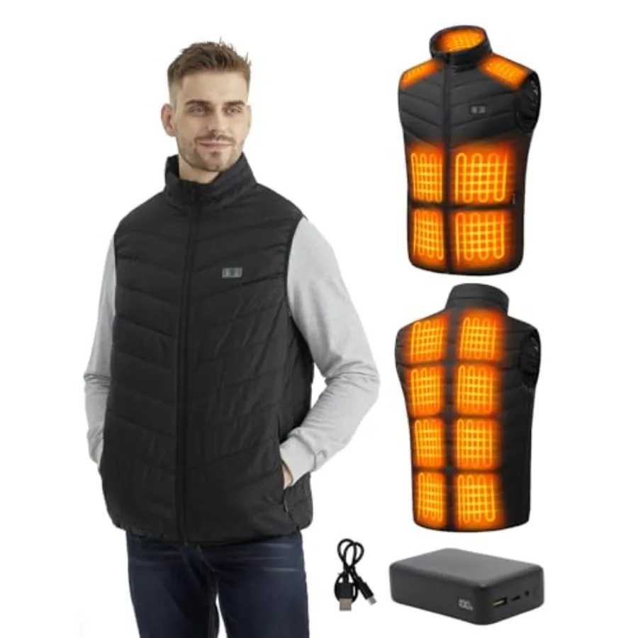 

Утепленный жилет Cosy Life с аккумулятором 20000 мАч и 15 зонами нагрева, до 11 часов тепла для охоты, походов и гольфа