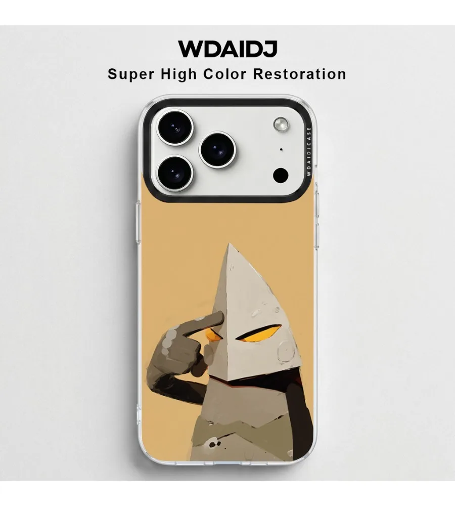 

Stylish Abstract Robot Salute Print Clear Phone Case for iPhone 13 14 15 16 17 Scratch Resistant Slim Fit Protective Case