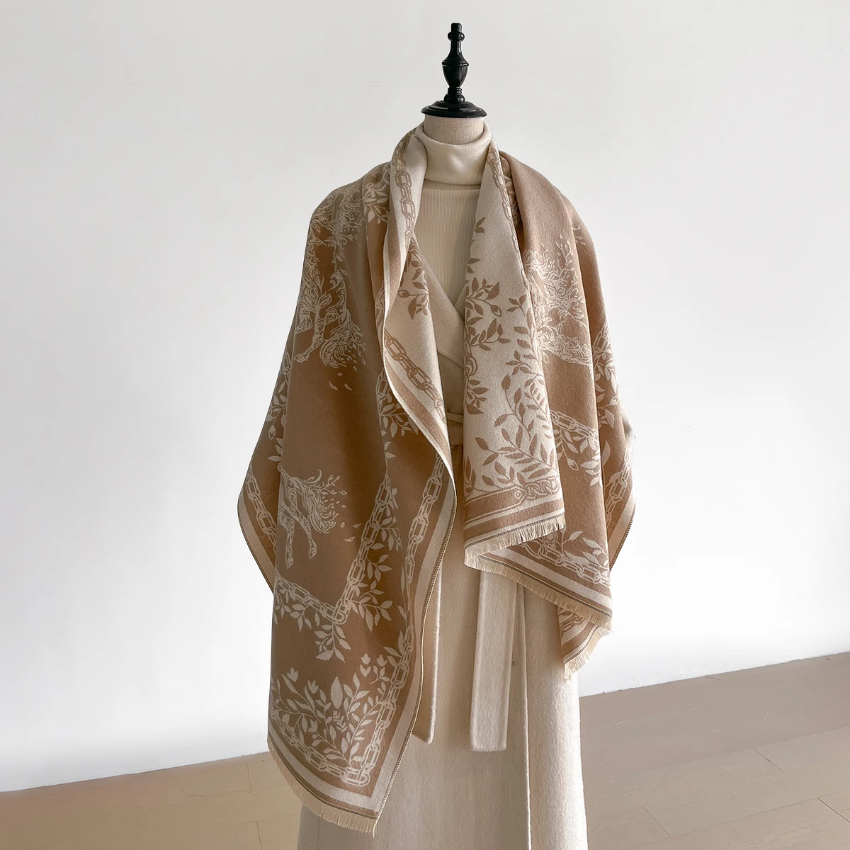 

Winter Warm Thick Faux Cashmere Scarf Pashmina Shawls for Women Lady Wraps Stoles Bufanda Echarpe 2025 Fashion Accessory