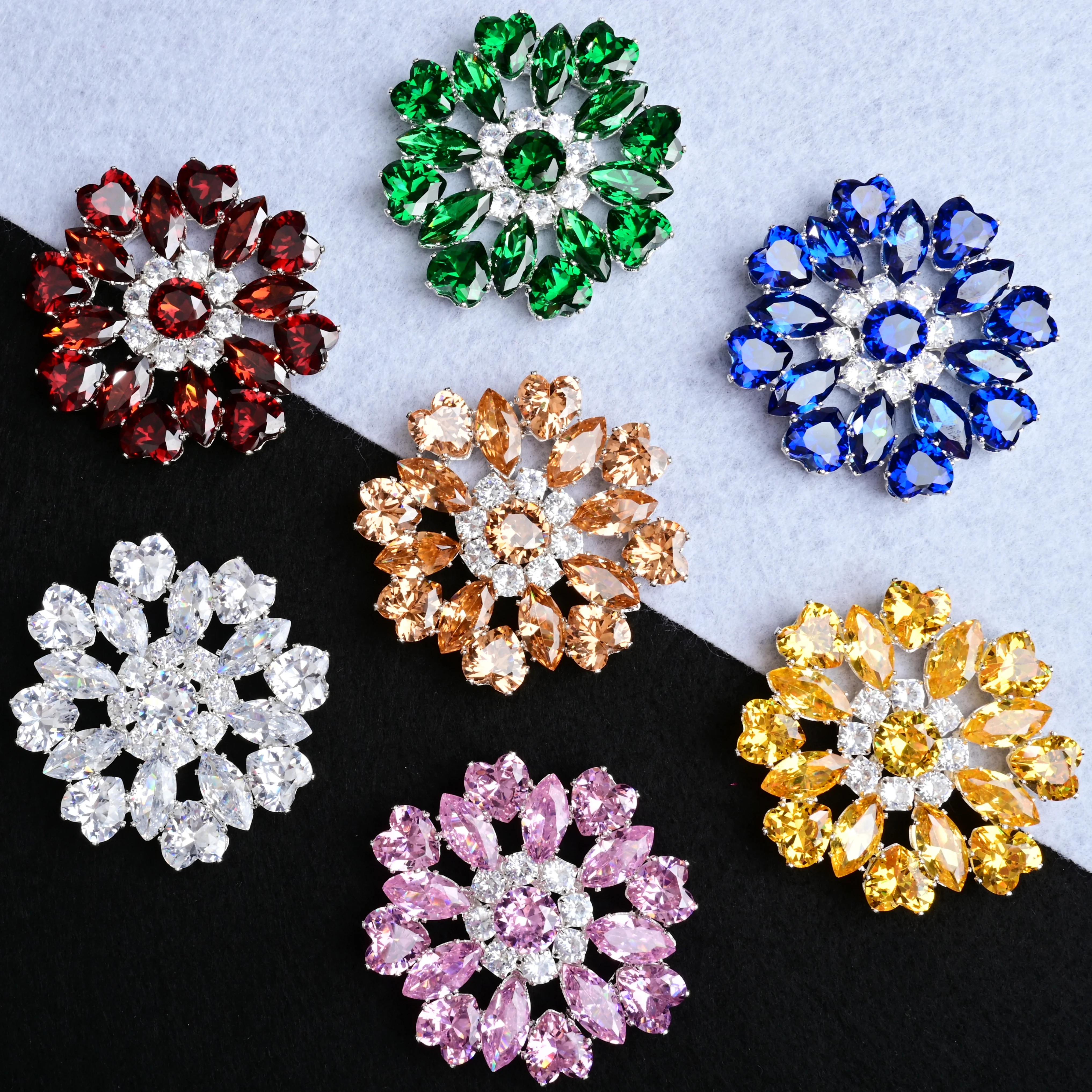 New Heart-shaped Horse Eye Circular Zircon Rhinestone Flower Gift Decoration DIY Clothes Hats Bags And Other Decorative Accessor