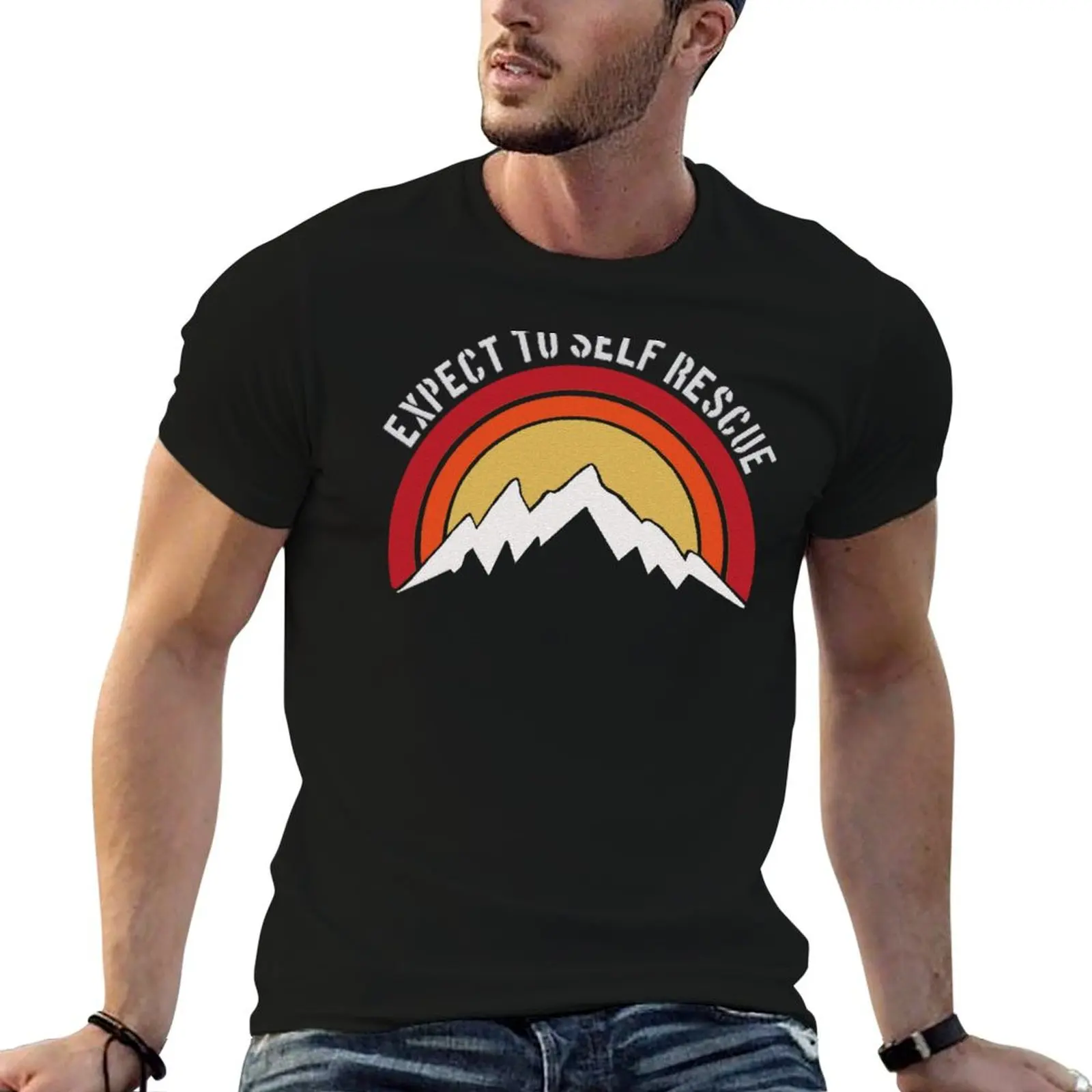 Expect to self rescue T-Shirt Basic Crew Neck Short Sleeve Top