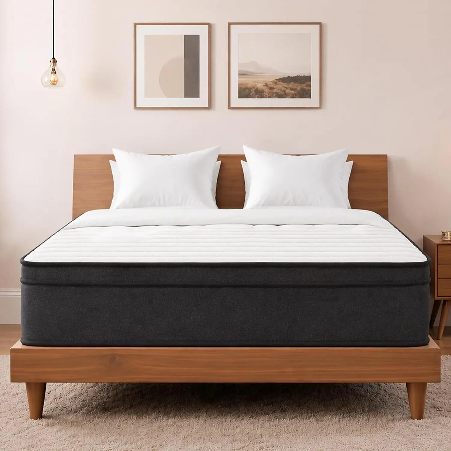 Queen Size Mattress 10 Inch Hybrid Mattress, Individually Wrapped Pocket Springs & High Density Foam, Medium Firm, Customized