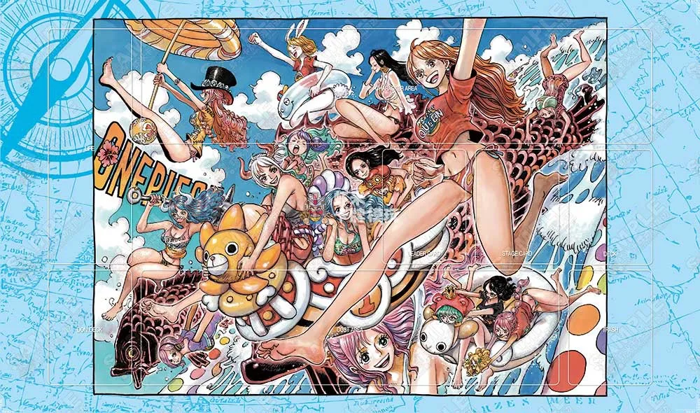 OPCG One Piece Luffy Nami Charlotte Newgate Anime Playmat Trading Card Game Mat Dedicated Card Play Against Table Mat 60X35Cm