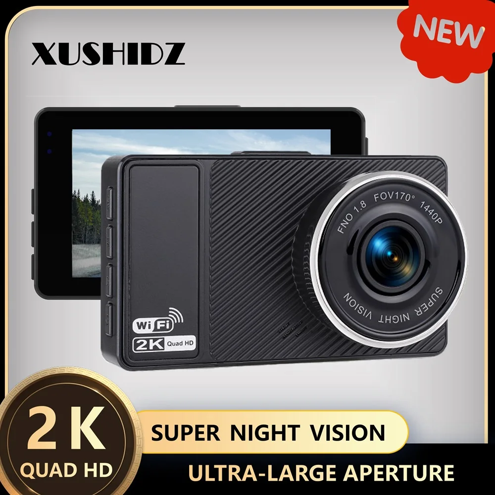 

XUSHIDZ X18PRO 2K WiFi Dash Cam Rear Cam Car DVR Vehicle Recorder WDR 24H Parking Monitor HDR Dual-Channel G-sensor
