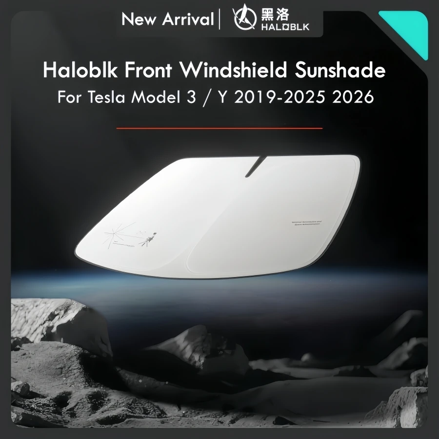 Haloblk Front Windshield Sunshade for Tesla Model 3 Highland Model Y Juniper 2019-2025 2026 Foldable Heat Insulation Sunshade
