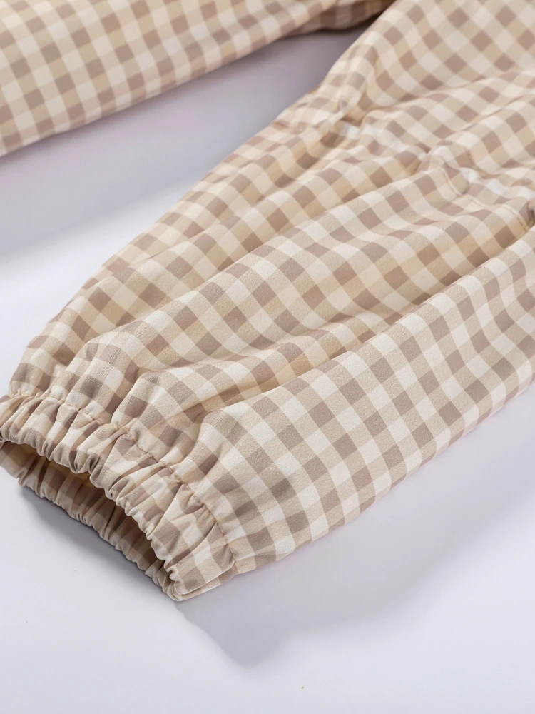 Karierte Kapuzenjacken mit elastischem Bund und Kordelzug für Damen, Streetwear, lange Ärmel, locker sitzende Jacken, Frühlings-Chic-Oberbekleidung für Damen – Detail 10