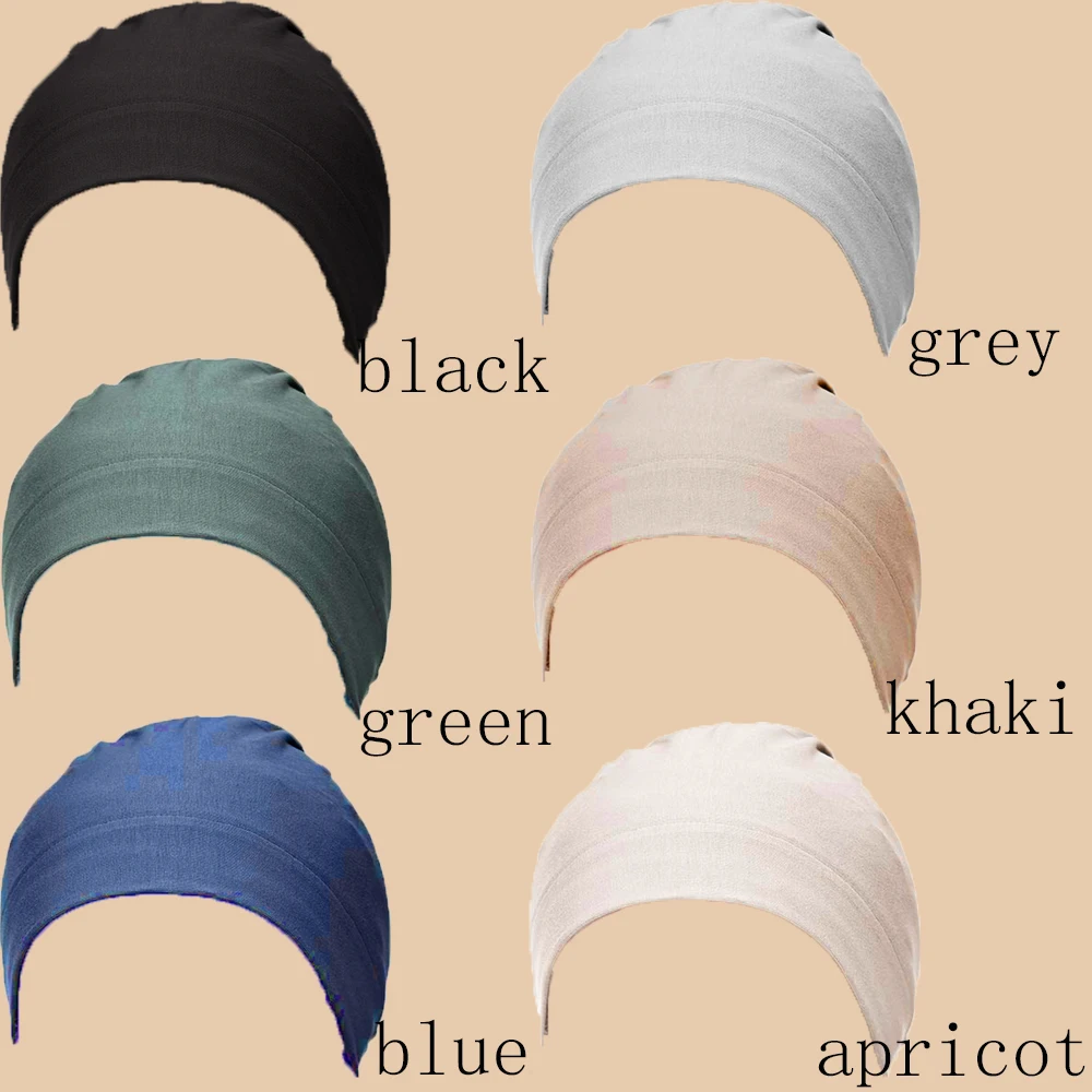 2024 Muslim solid color modal mercerized cotton elastic base cap elastic breathable comfortable base cap headscarf turban