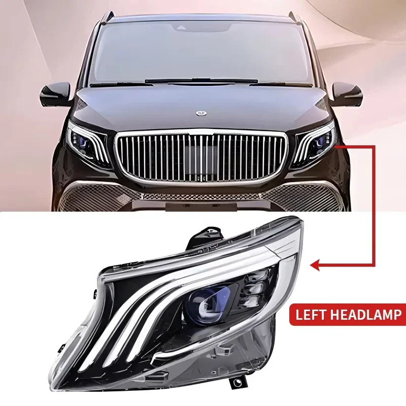 High Quality Modified LED Headlight for Mercedes Benz VITO W447 V250 2015 12V 36W Front Lamp Assembly in White & Amber