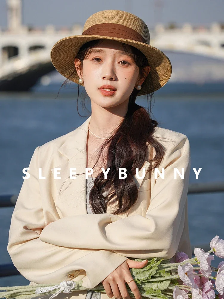 Vintage Oversized Blazer Women Summer Thin Casual Petite Women Suit Jacket with Sharp Shoulders Loose Fit Retro office Outerwear