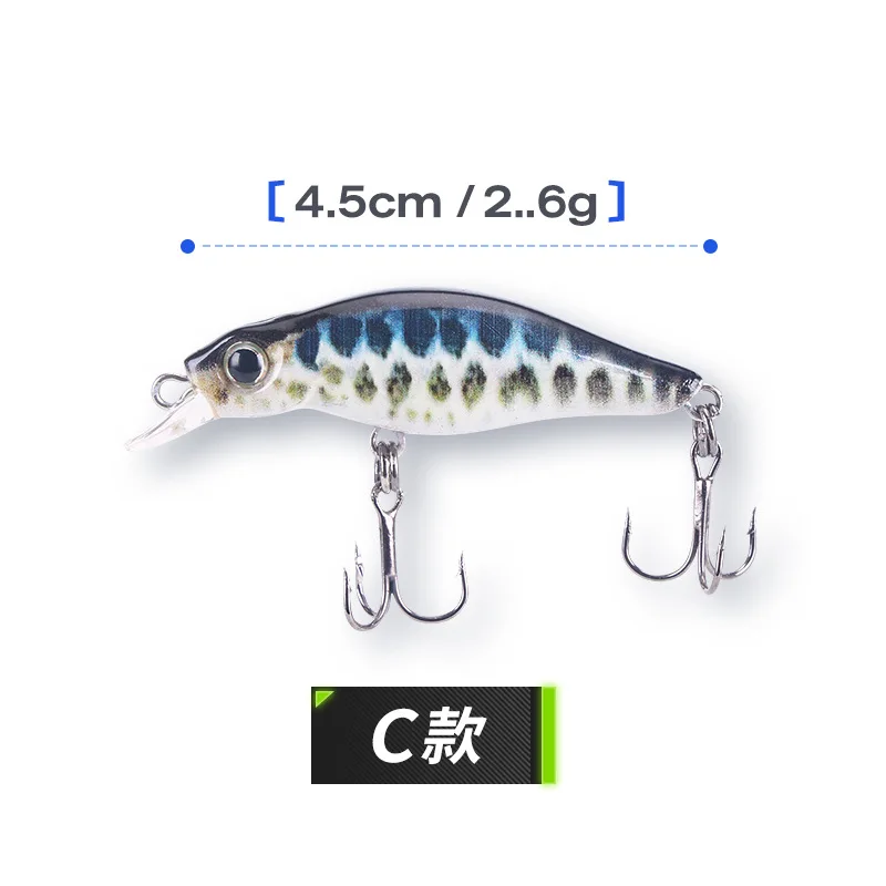 Angelköder, 4,5 cm, 2,6 g, schwimmend, Z-Schwimmtyp, Minnow, 3D-Druck, Kunstköder, Mikro, kleiner Fisch, 1 Stück, Ausverkauf – Detail 8