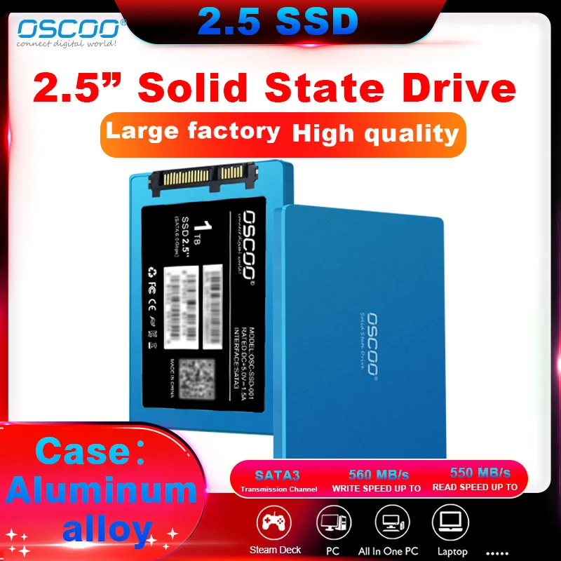 

OSCOO SSD 1tb 512gb 2.5‘’ SATAIII SATA SSD 480gb 2tb HD SSD Hard Drive Disk HDD Internal Solid State Drives for laptop PC