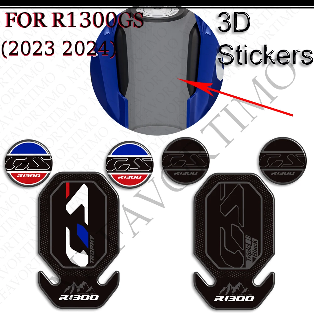 R1300GS Compatible With R 1300 GS 1300GS ADV Adventure Tank Pad Trunk Luggage Fairing Fender Handshield Stickers Decal 2023 2024
