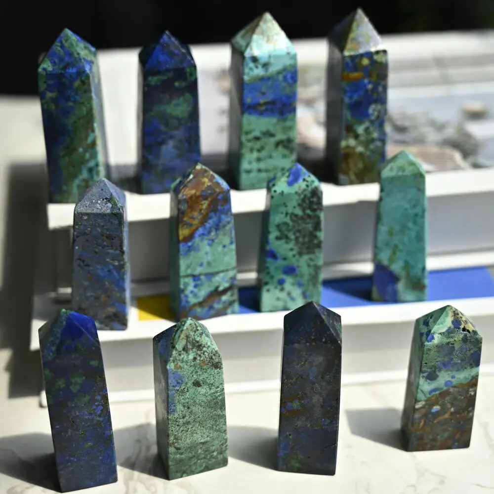 

1pc Stunning Azurite Pillar - Suitable for home decor, candle holders, office desk ornaments - Excellent choice for stone
