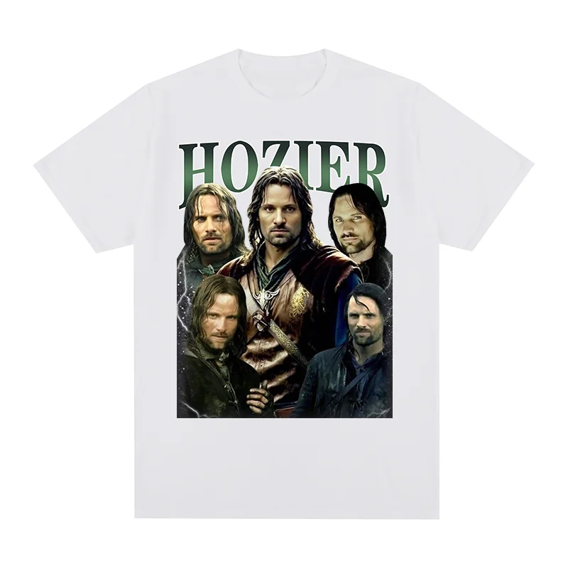 

Винтажная футболка Hozier Meme, забавная графика Aragorn, уличная одежда в стиле Харадзюку, хлопковая мужская футболка, новая футболка, женские топы