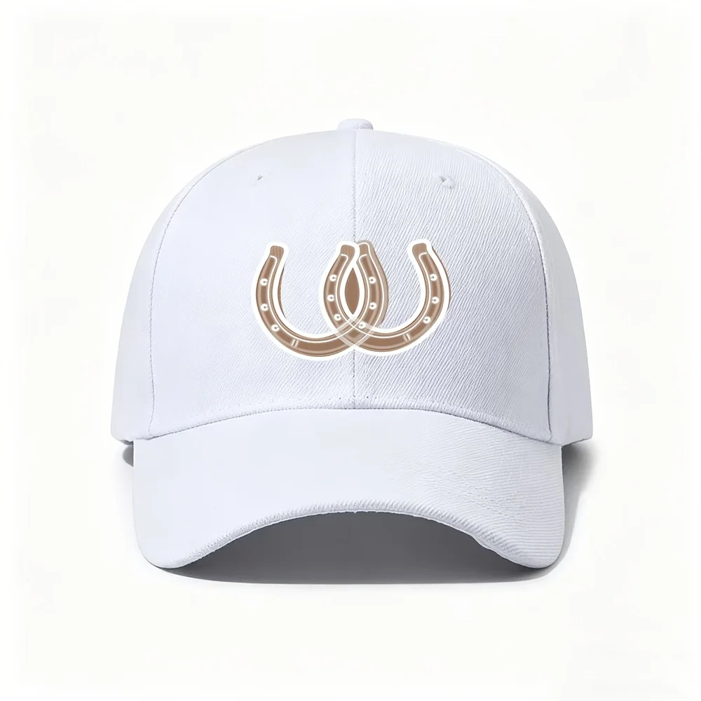 1pc Lucky Horseshoe Monogram Baseball Cap Suitable for Equestrian & Rustic Style, Adjustable Western