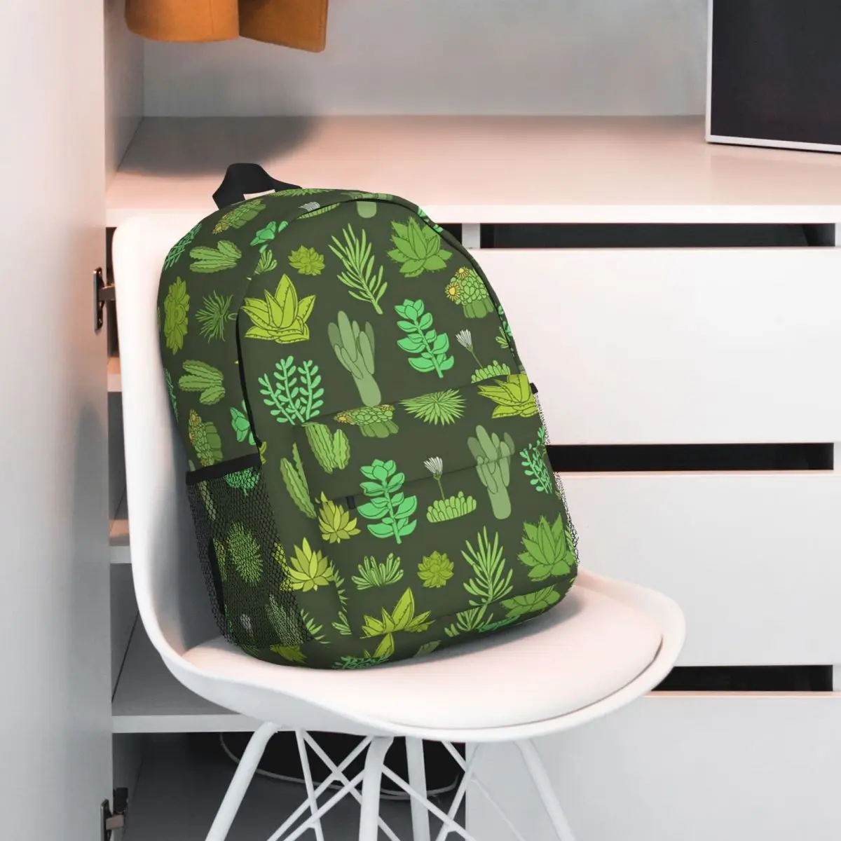 Succulentes et quantiques. Sacs à dos pour amoureux des plantes cactus, cartable décontracté pour adolescent, sacs d'école pour enfants, sac à dos pour ordinateur portable, sac initié