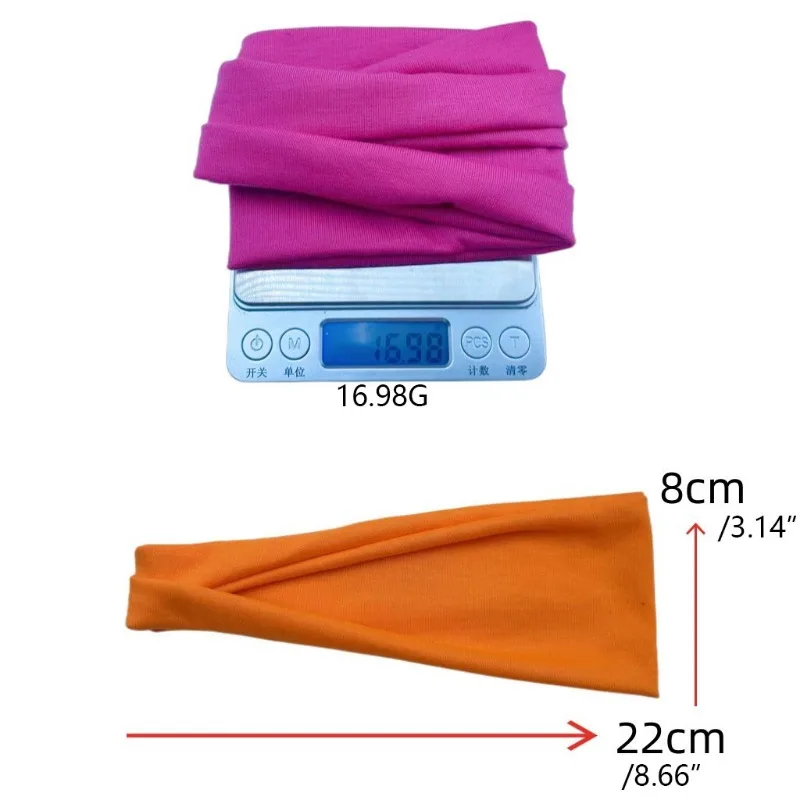 1PC Pure Color Sweat-Absorbing Sports Scarf Sweat Band Exercise Yoga Running Fitness Hair Accessories Sweat-Absorbing Bandanas