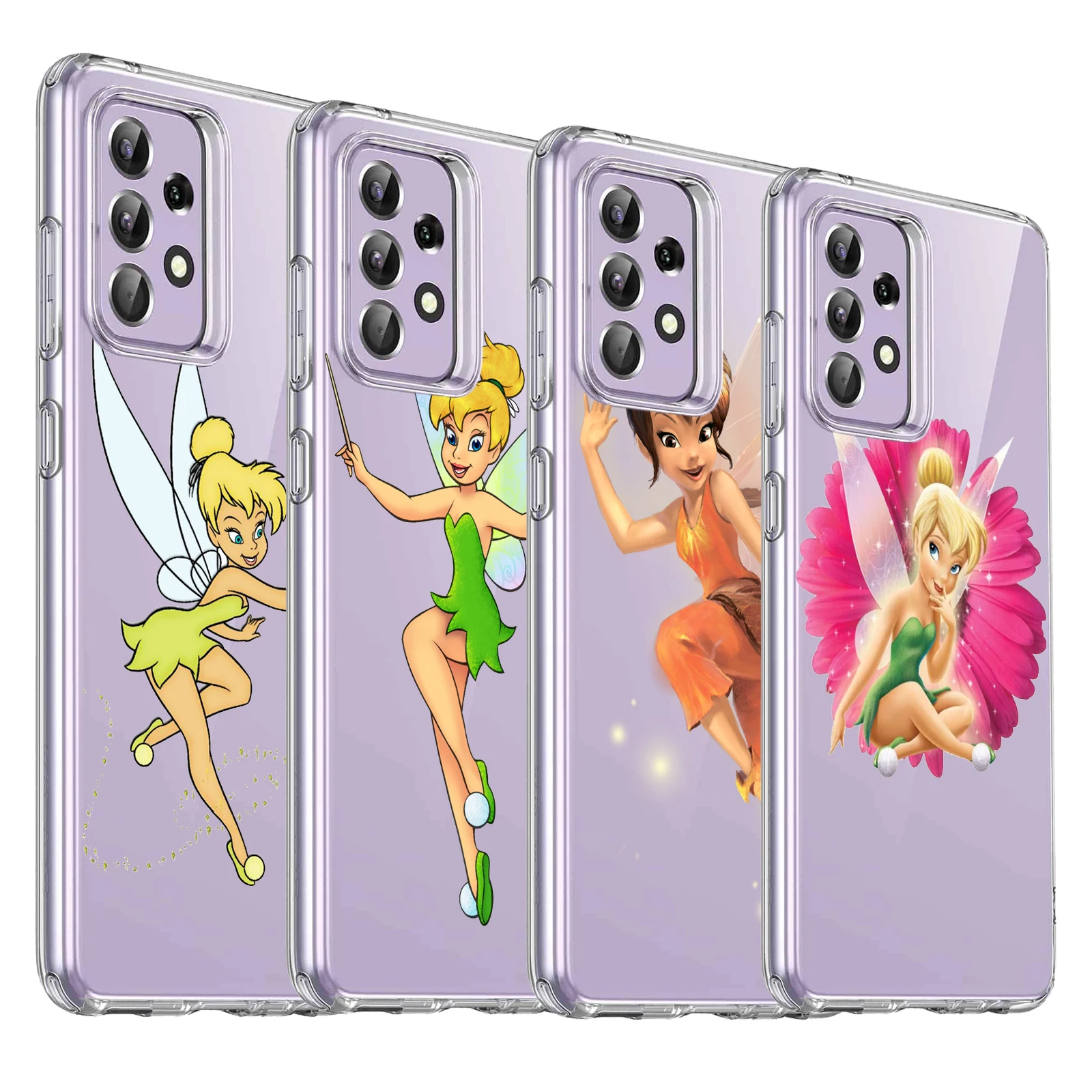 Cute Tinkerbell Art Transparent For Samsung Galaxy A01 A11 A12 A22 A21S A31 A41 A42 A51 A71 A32 A52 A72 A52S Phone Case