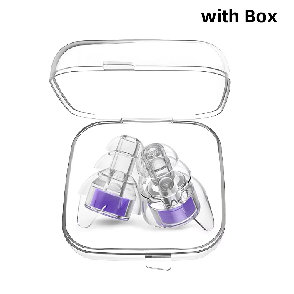 3-Layer Reusable Silicone Earplugs with Lanyard for Swimming Sleeping Learning Concerts & Motorcyclists Versatile Noise Red