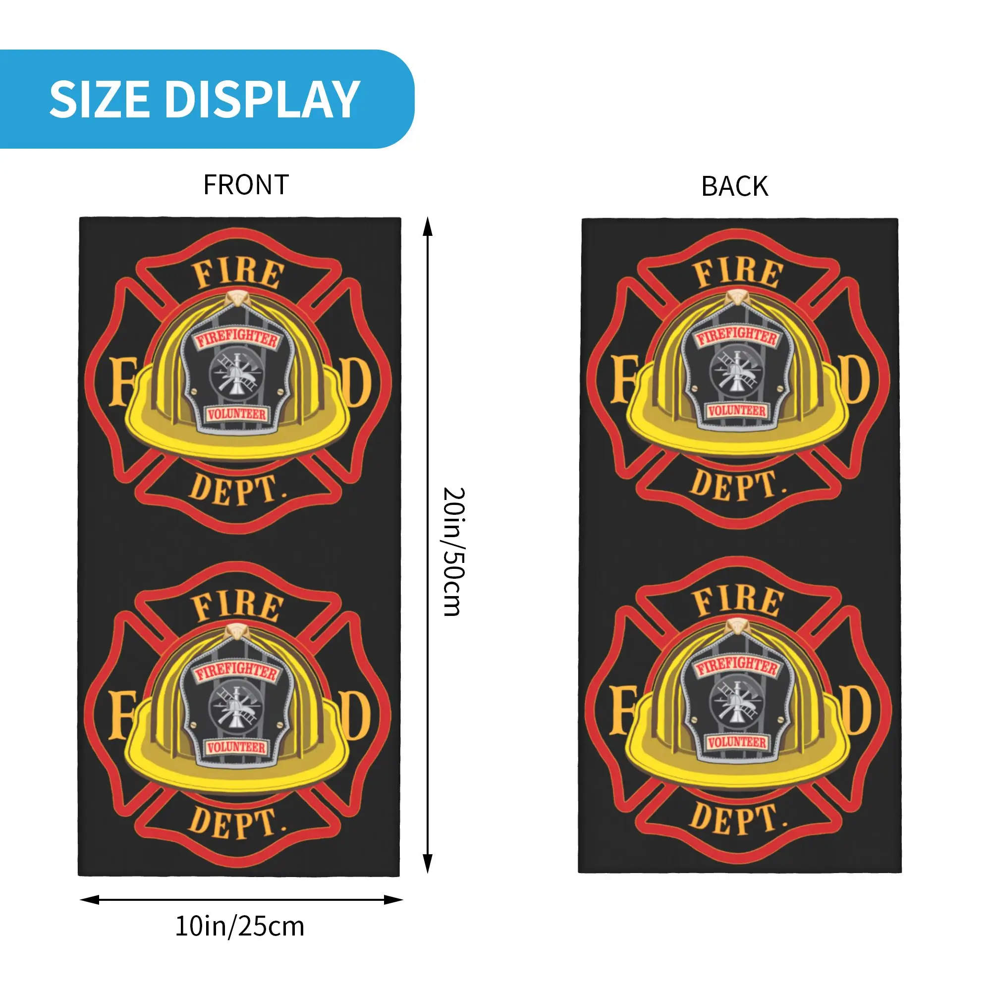 Fire Rescue Firefighter Bandana Neck Warmer Men Women Winter Ski Tube Scarf Gaiter  Face Cover