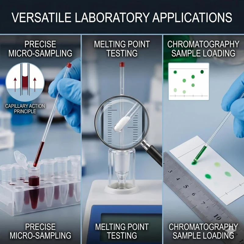 red label disposable micro capillary glass pipette blood collection sampling tube medical biological test straw 100 pieces