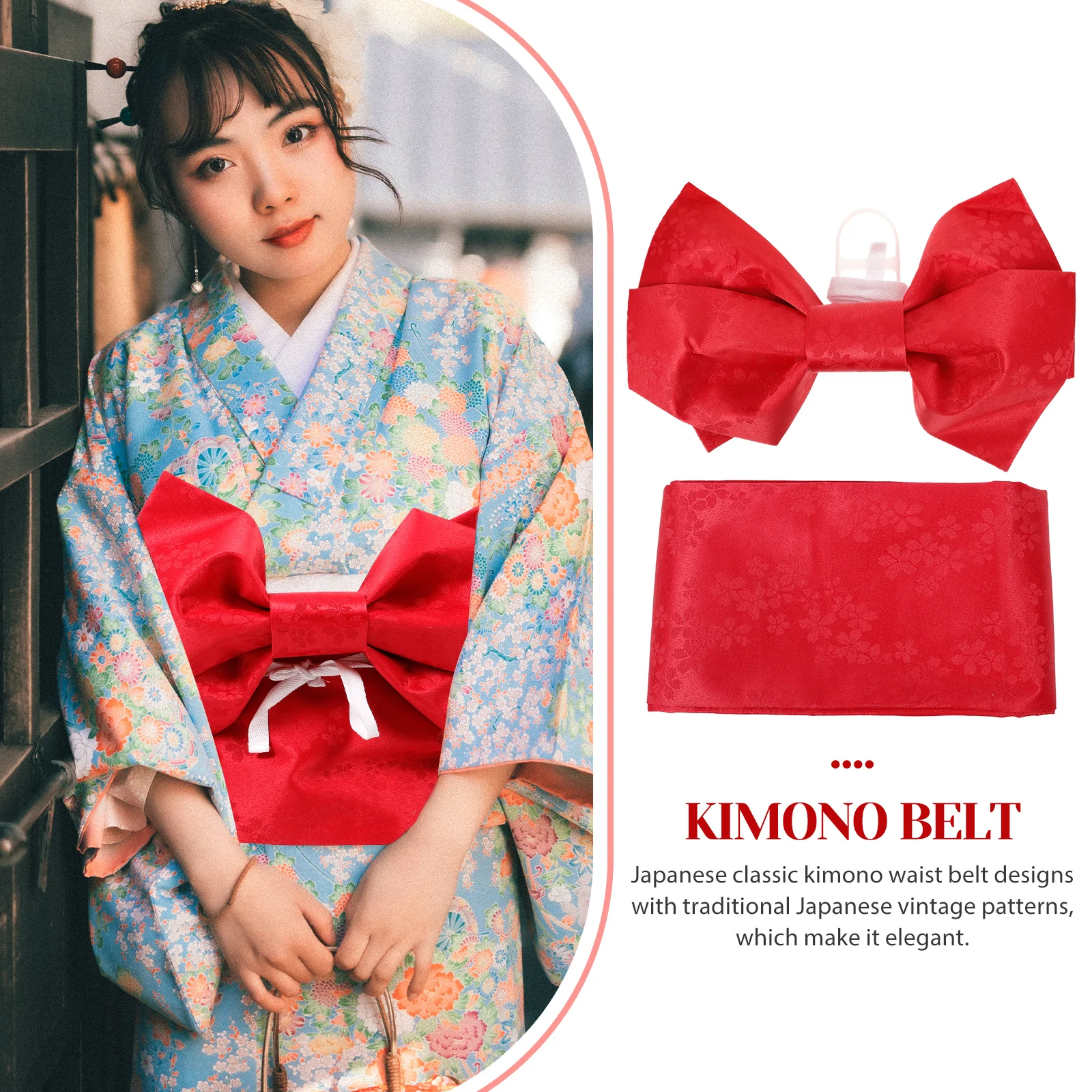 

Kimono Yukata Belt Japanese Attire Women Bathrobe Costume Waist Kimonabelt for Bow and