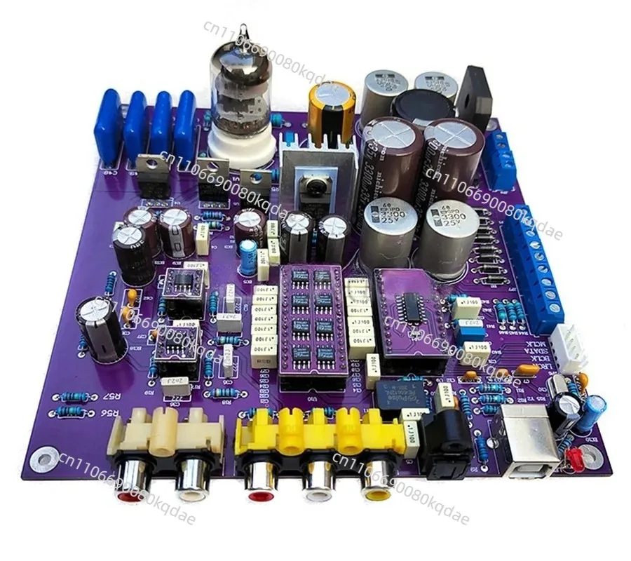 TDA1541 DAC Decoding Board, Coaxial Optical Fiber USB Input, 5670 Vacuum Tube Buffered Audio Output Module