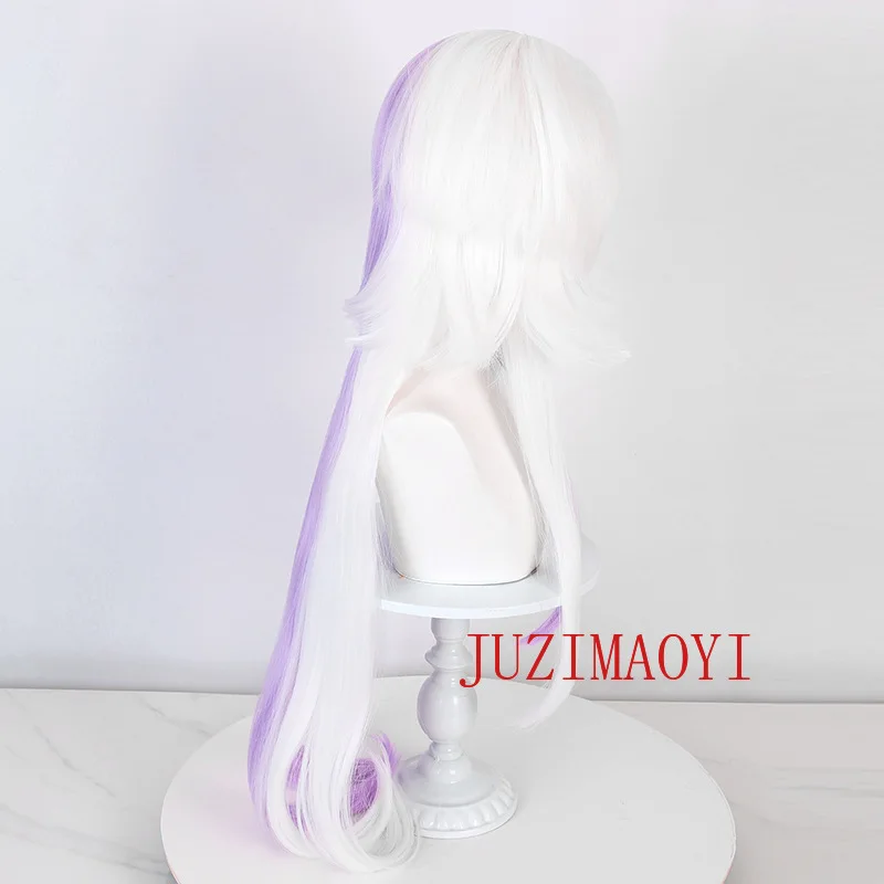 Anime Bungou Stray Dogs Cosplay 100cm Long Sigma Cosplay Wig Purple White Sigma Wigs Heat Resistant Synthetic Hair + Wig Cap