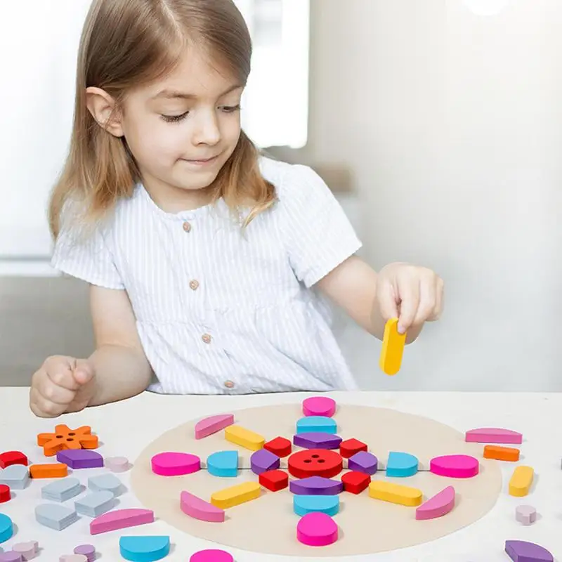 Bouwstenen Set Houten Puzzelblokken Kids Producten Natuurlijke Comfortabele Set Educatief Speelgoed Verschillende Kleuren Voor Kinderen Meisje