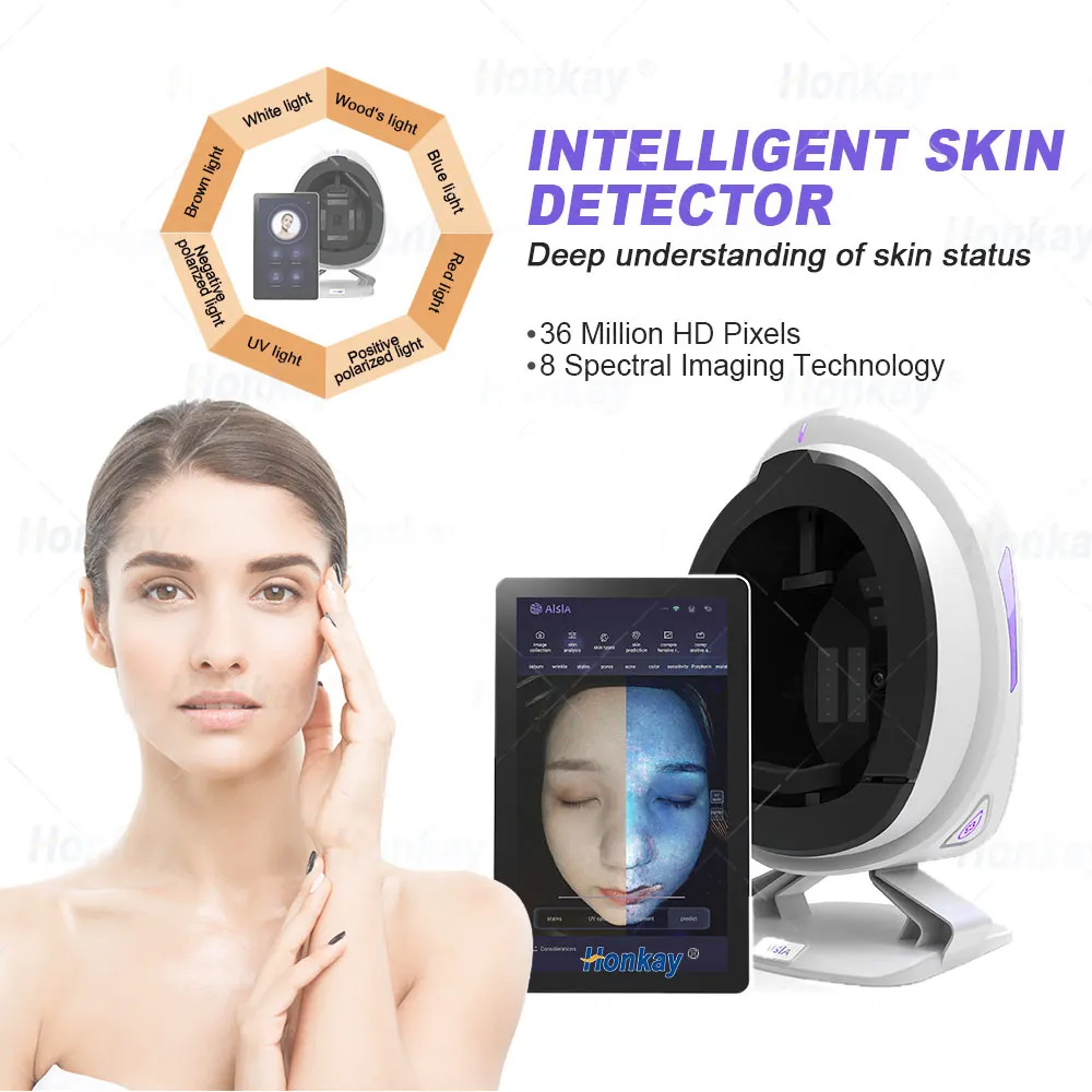 3D Digital Skin Scanner 8 Spectral Imaging Visia Skin Analysis Machine Magic Mirror Skin  Diagnosis System Beauty Machine