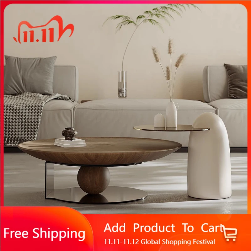 

Nordic Modern Coffee Table Round Minimalist Unique Aesthetic Side Table Designer Bedroom Mesa Auxiliar Postmodern Furniture