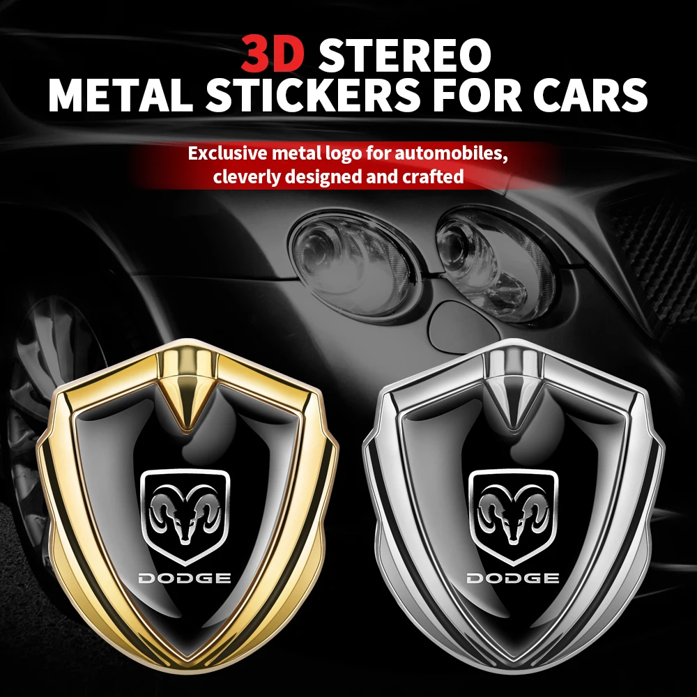 Emblemas de Carro em Metal, Adesivos Decorativos Externos para Dodge Durango, Caliber, Dakota, Neon, SXT, Nitro, Ram, Dart, SRT