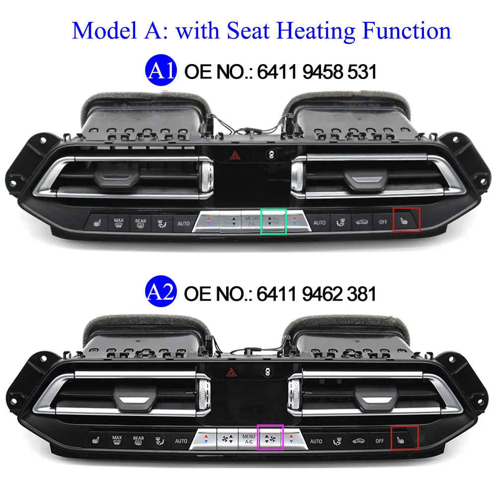 95% New Front Dashboard Center Air Conditioner AC Vent Grille Outlet Assembly For BMW X5 G05 X6 G06 X7 G07 2019-2021 64119462381