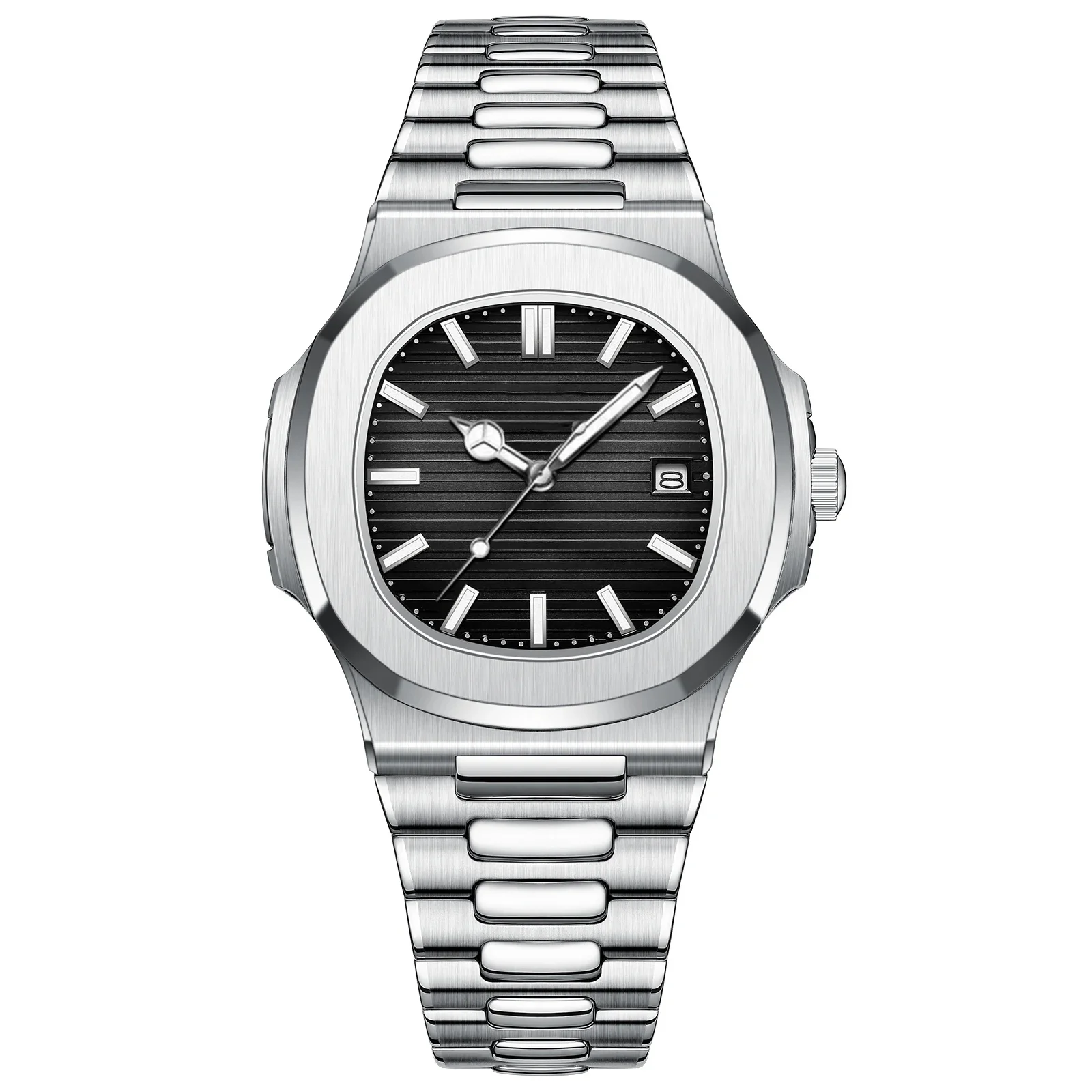 

MOBWOL Square Luxury Men Wristwatch Waterproof Luminous Date Stainless Steel Male Clock Business Sports Quartz Watches For Men