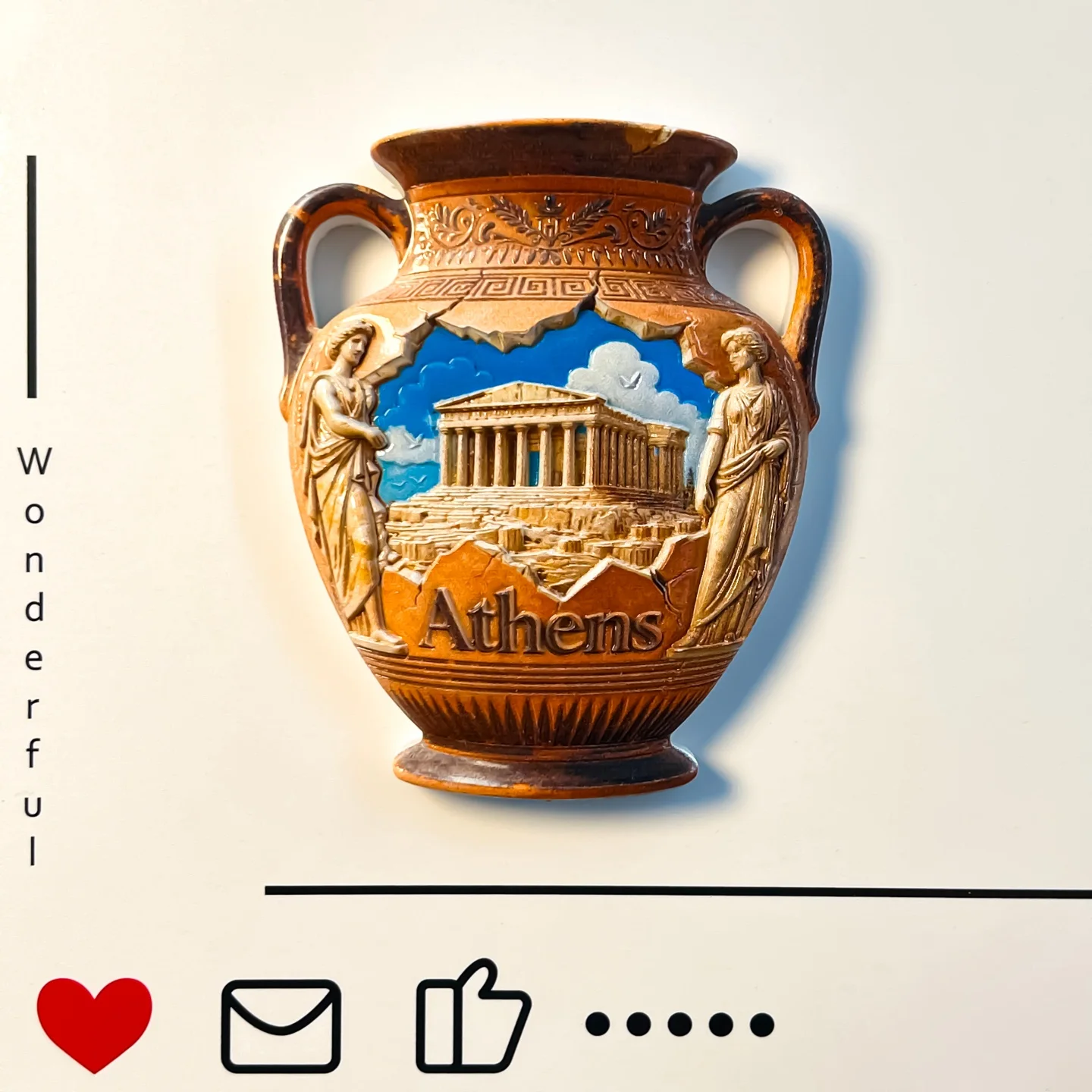 Grécia, Atenas, Garrafas de Cerâmica Artesanais, Paisagens Criativas, Templo do Partenón, Edifícios Destacados, Adesivos para Geladeira