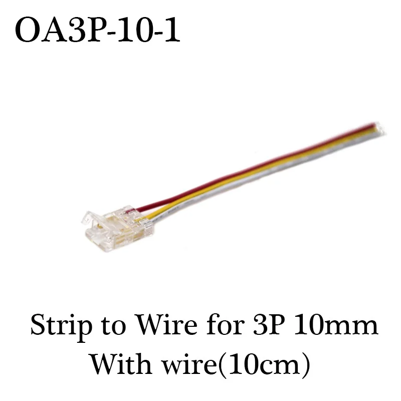 COB-LED-Drahtverbinder, 5, 8, 10 mm Verbindung, lötfreie Mini-Schnalle, FCOB, RGB, CCT, LED-Streifen, Lichter, 2, 3, 4-poliger Stecker mit Draht