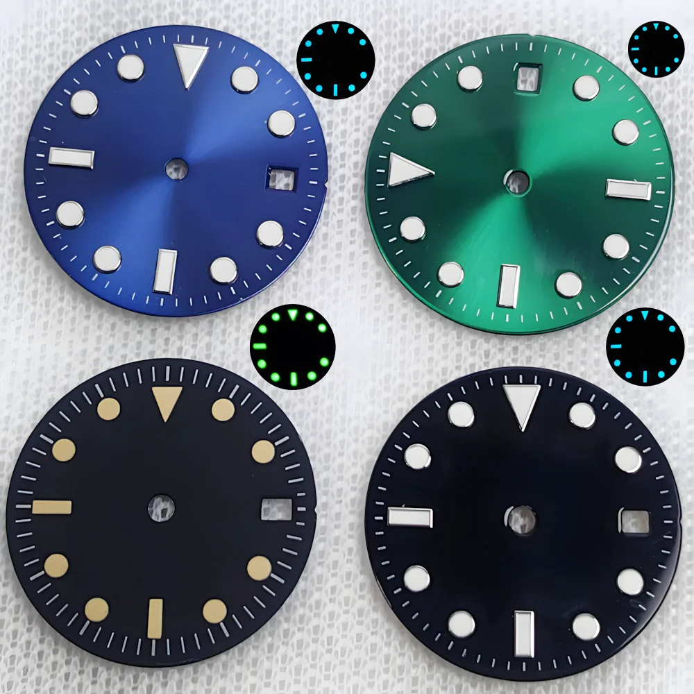 Светящийся циферблат 29 мм и светящиеся стрелки для NH34 NH35, автоматический механизм, 3 часа, циферблат, аксессуары в сборе