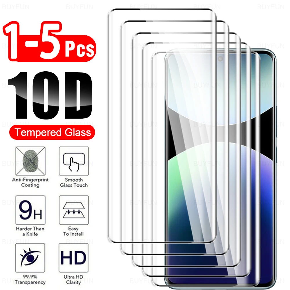 1-5 قطعة 10D حافظة من الزجاج المقسى المنحني لهاتف Xiaomi Redmi Note 14 Pro Plus واقي للشاشة لهاتف Redmi Note 13 Pro plus Note14Pro + #1