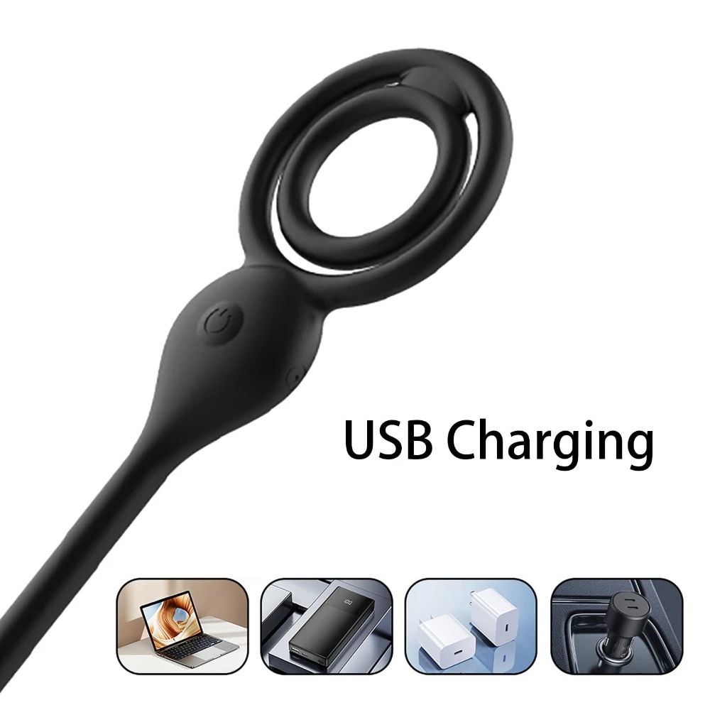 Double Cock Rings Prostate Massager Anal Vibrator with Remote Control 10 Vibration Modes Butt Plug Adult Sex Toy for Men And Wom 4