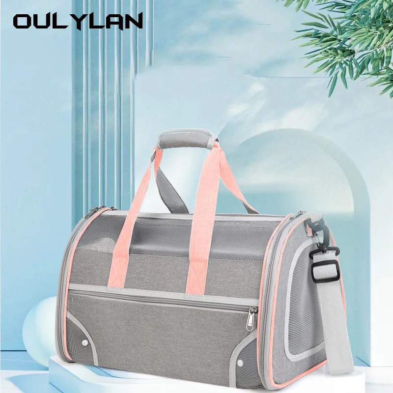 Oulylan Cat Bag Pet Bag Portable Portable One Shoulder Large Space Cat Bag Breathable Folding All Seasons Universal Pet Bag